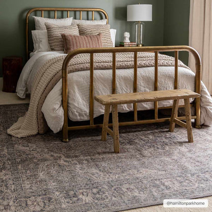 Dusty Blue Washable Rug - Soft Durable Greenpoint Collection