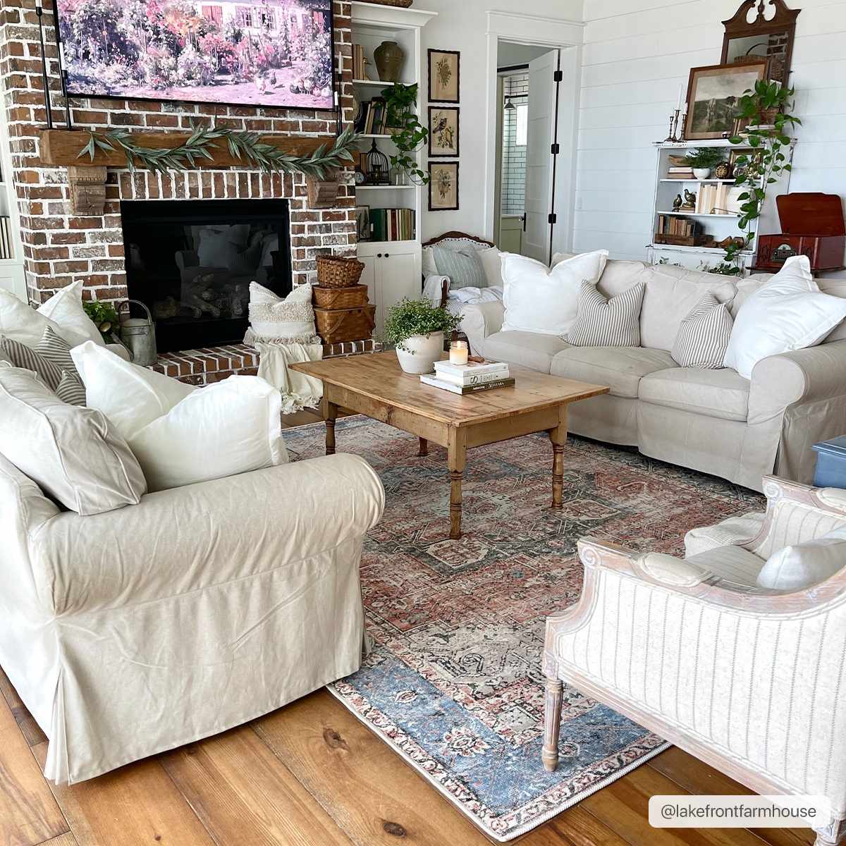 Distressed Washable Area Rug - Stylish Durable Easy to Clean