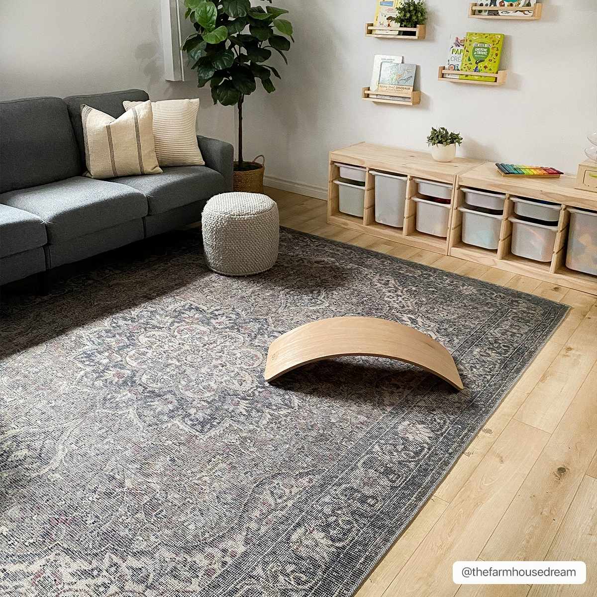 Dusty Blue Washable Rug - Soft Durable Greenpoint Collection