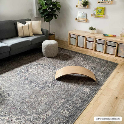 Dusty Blue Washable Rug - Soft Durable Greenpoint Collection