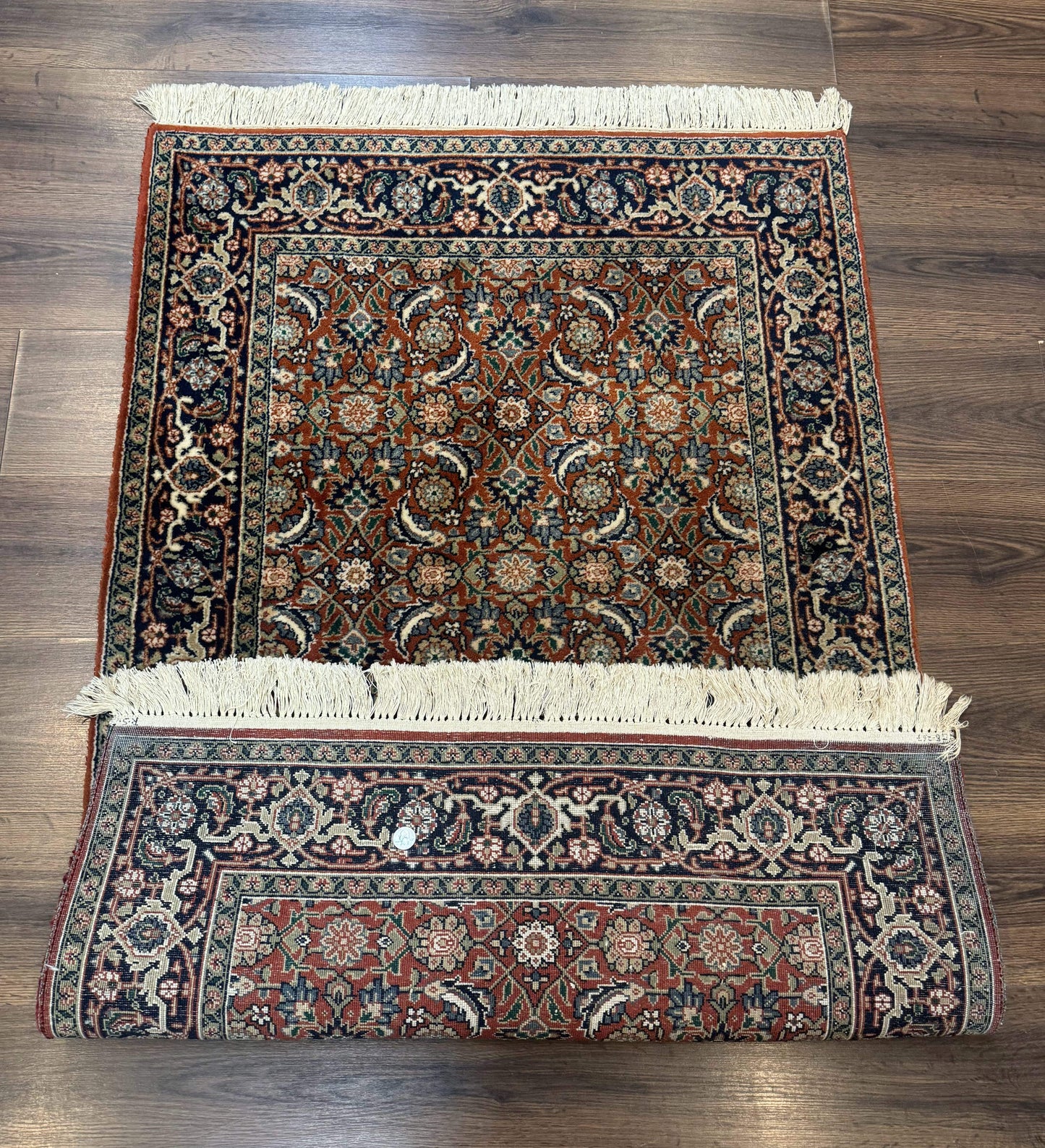 Indo Persian Bijar Rug 3x5 Red Navy Wool