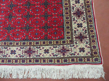 Vintage Handmade Turkish Kayseri Wool Rug 6 By 10 Floral Allover Design