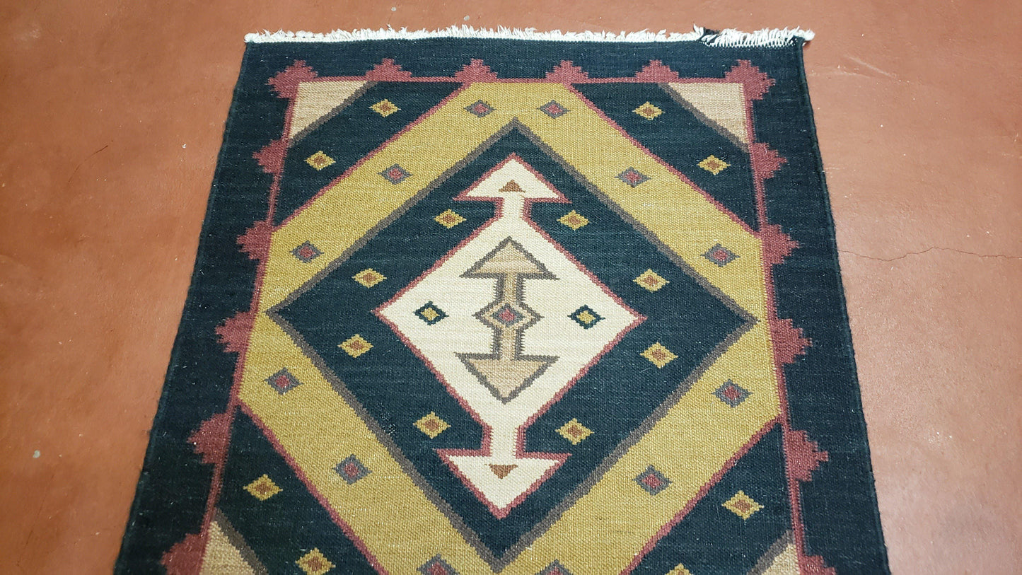 Kilim Runner Rug Vintage Hand Knotted Wool