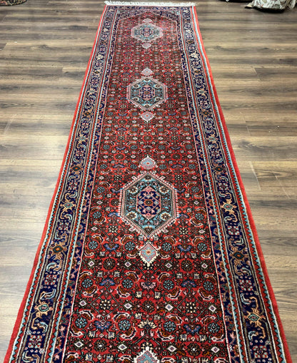 Indo Persian Bidjar Runner Rug 3 x 18.6 Wool Long Oriental Carpet