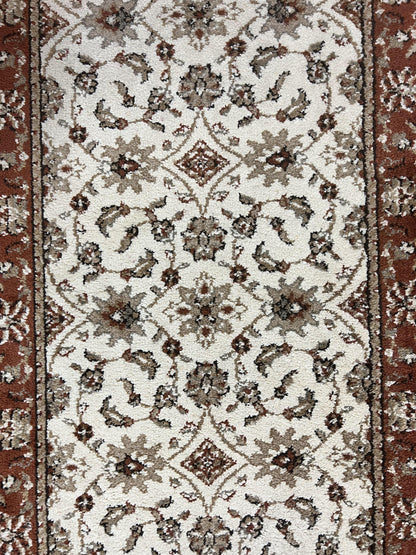 Runner Rug 2 X 7.6 Floral Allover Ivory And Rust Hallway Oriental Style