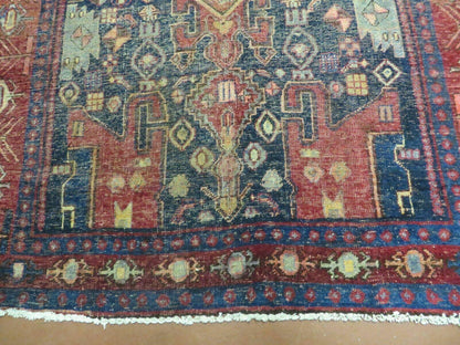 Antique Handmade Floral Tribal Oriental Turkish Wool Rug 4 Ft By 10 Ft