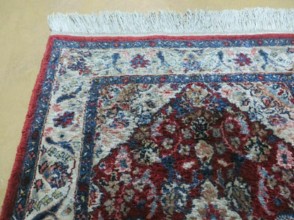 Handmade Chinese Silk Rug Floral Oriental 2 by 3 Feet Red Vintage 1980s