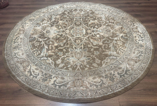 Karastan Rug Euphoria Round 8x8 Ft Indo Mahal Design Contemporary
