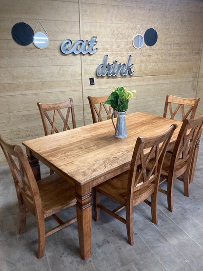 Double X Back Chair Farmhouse Dining Chair Pair With Tables Sturdy Wood Seat