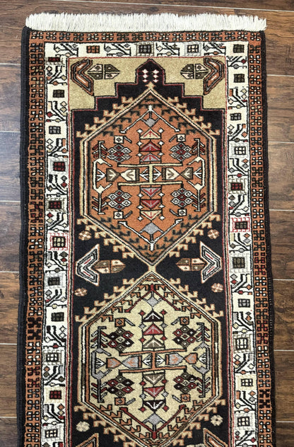 Persian Tribal Runner Rug Handmade Wool Sarab Geometric Medallions