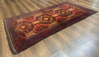 Afghan Rug Balouch Hand Knotted Wool Tribal Carpet 3x7 Maroon Navy New