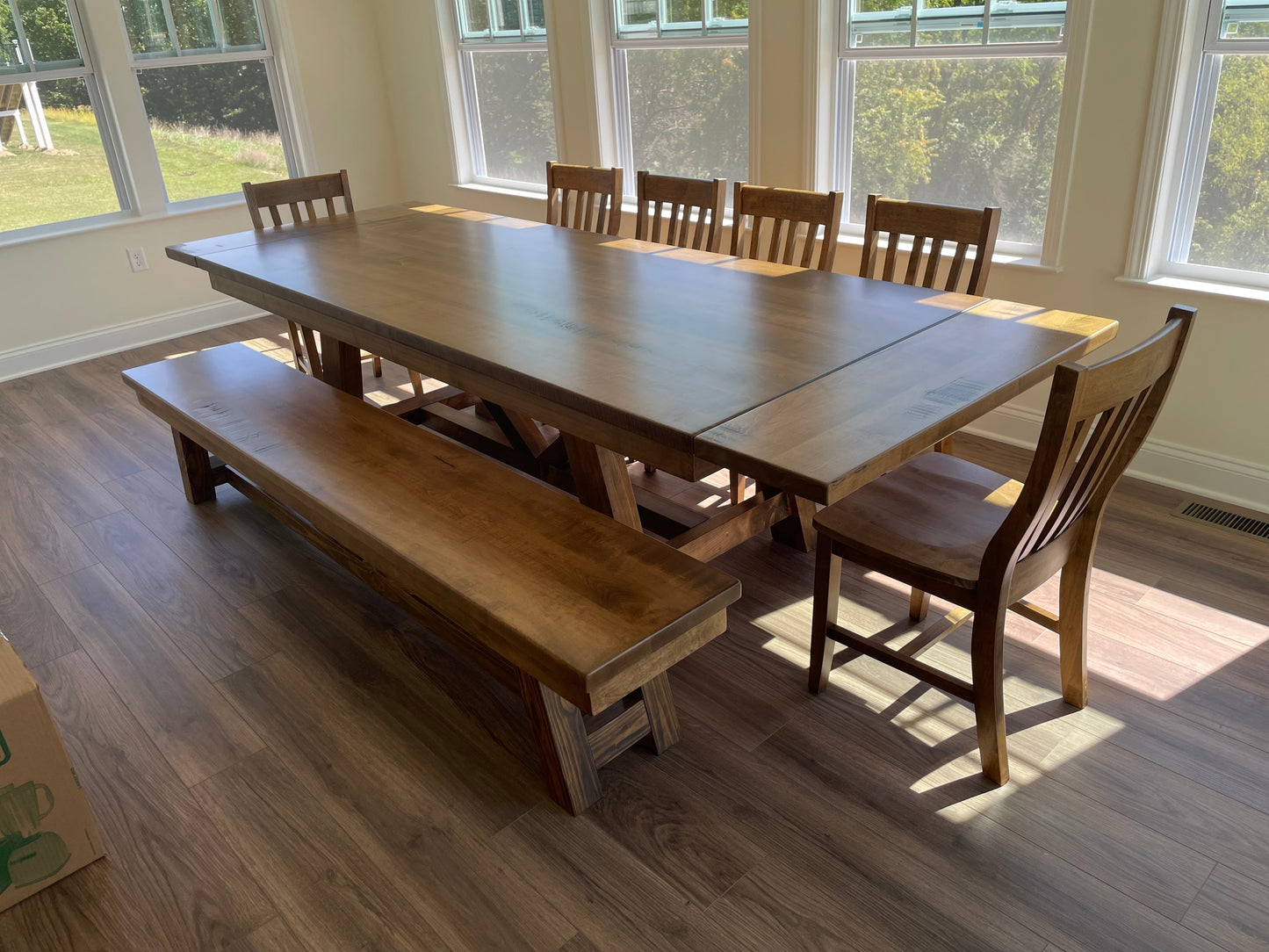 Harmony Style Bench With 1 Inch Or 2 Inch Top Options For Matching Table