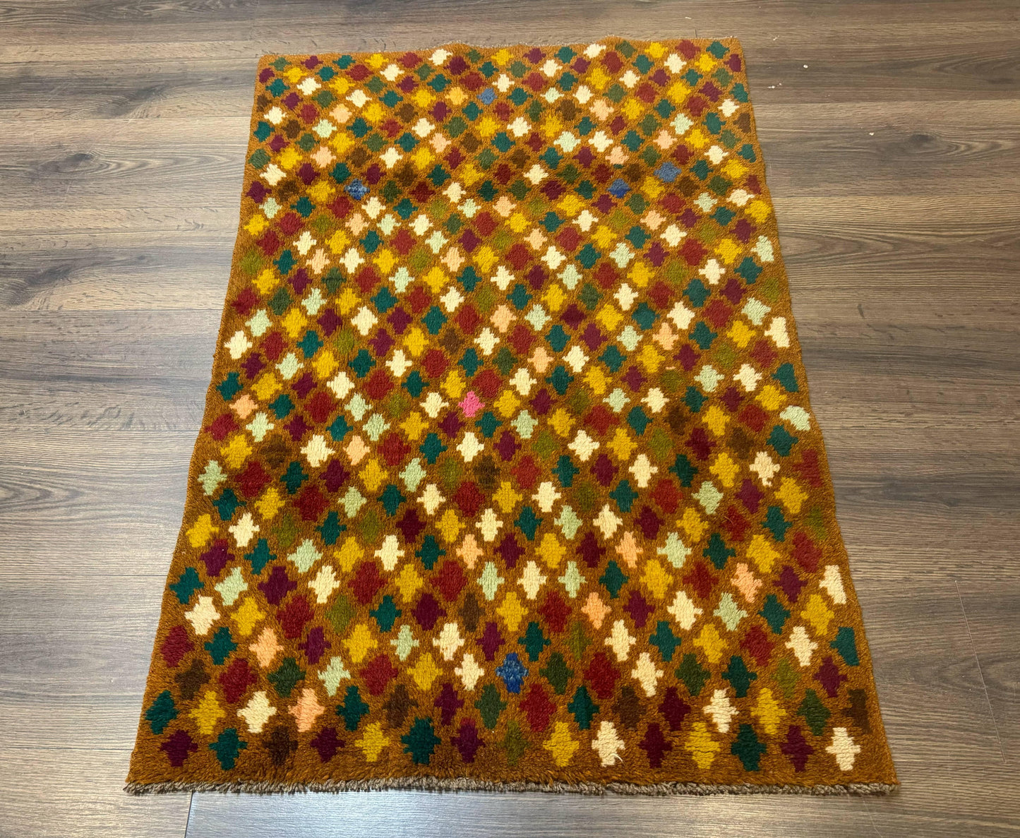 Balouch Rug 3x4 Afghan Handwoven Wool Vintage Multicolor Collection