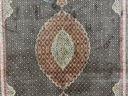 Persian Tabriz Rug 7x10 Hand Knotted Wool Vintage Carpet Collection