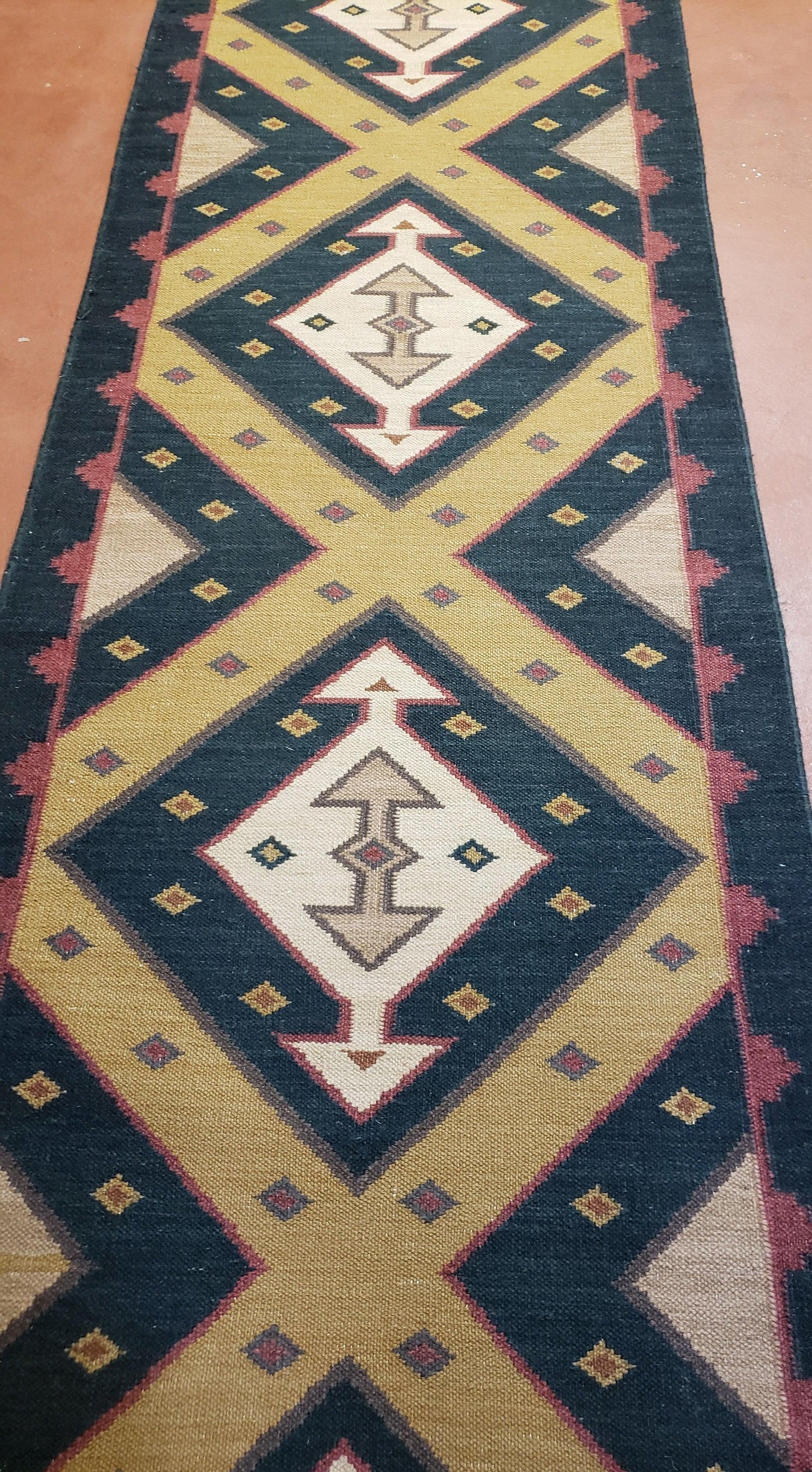 Kilim Runner Rug Vintage Hand Knotted Wool