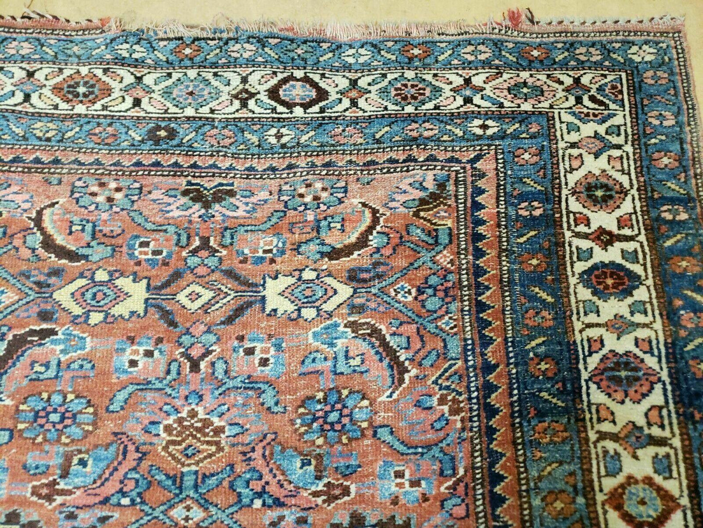 Antique Handmade Turkish Wool Rug Runner 3 Ft 8 In By 11 Ft Veg Dye Rust Red