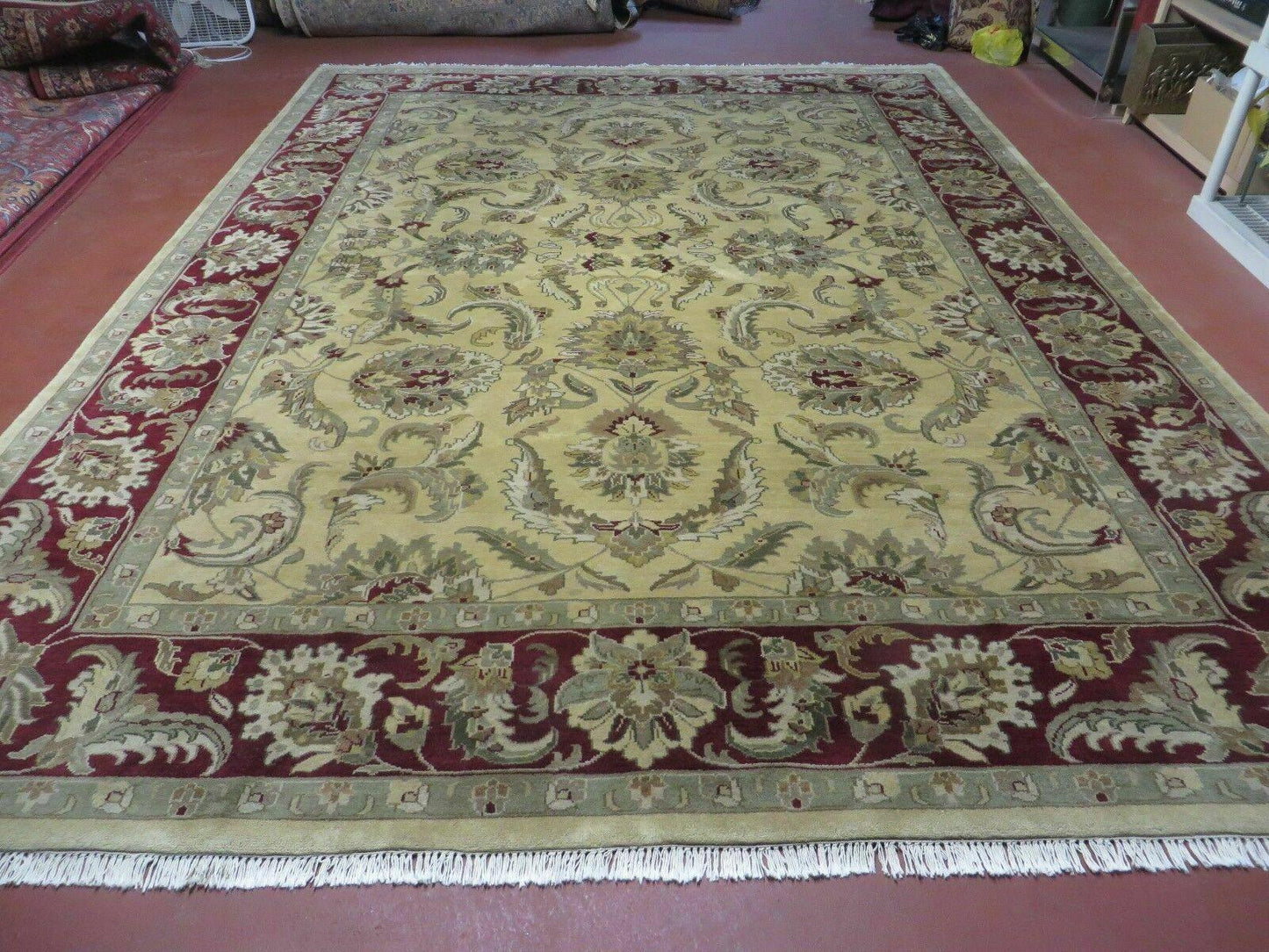 Vintage Handmade Rug Jaipur Tea Washed Hand Knotted Oriental 9x12