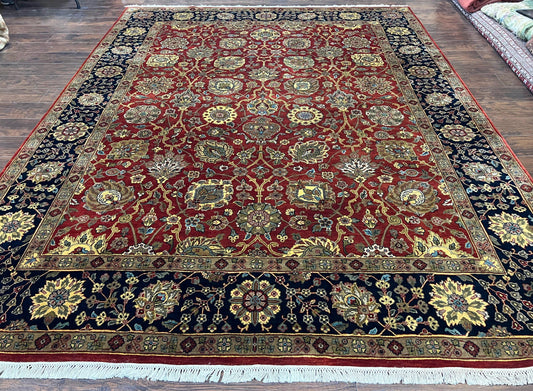 Indo Persian Rug 9x12 Hand Knotted Wool Carpet Vintage Floral Allover