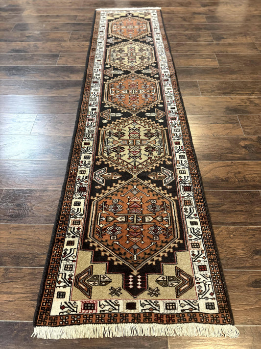 Persian Tribal Runner Rug Handmade Wool Sarab Geometric Medallions