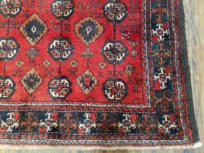 Baluch Afghan Turkoman Tribal Wool Rug Handmade With Organic Dyes 8x4 Carpet