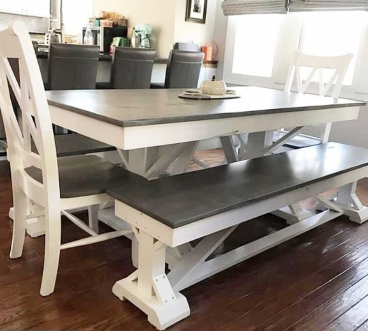 Trestle Bench For Dining Tables Full Length Match To Your Table