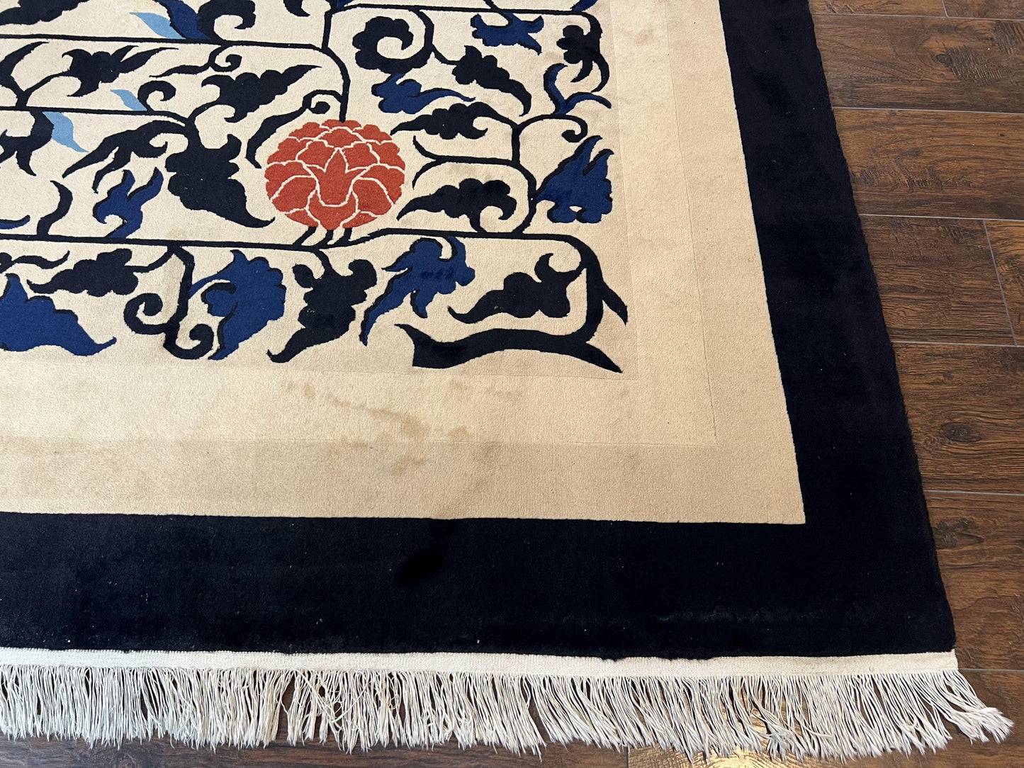 Antique Chinese Peking Rug 10x14 Handmade Wool Art Deco Carpet