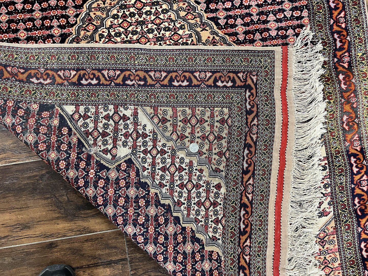 Afghan Rug Hand Knotted Wool Silk Highlights 4x5 Vintage Oriental Herati Pattern