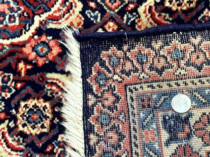 Persian Tabriz Rug 11x14 Navy Blue Herati Wool Carpet With Medallion