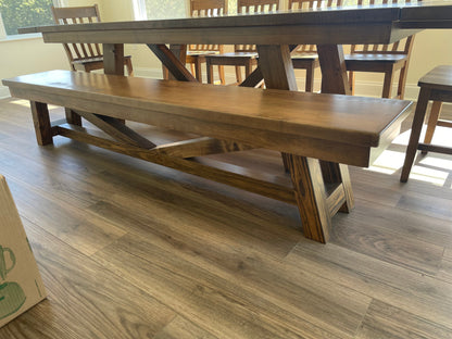 Harmony Style Bench With 1 Inch Or 2 Inch Top Options For Matching Table