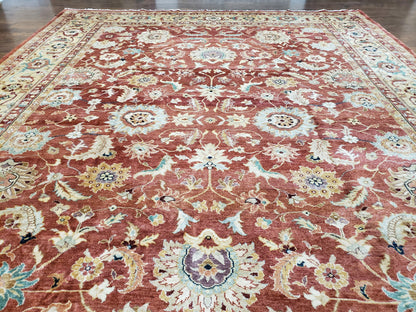 Safavieh Wool Hand Knotted 10x14 Egyptian Mahal Rug Auburn Red Gold