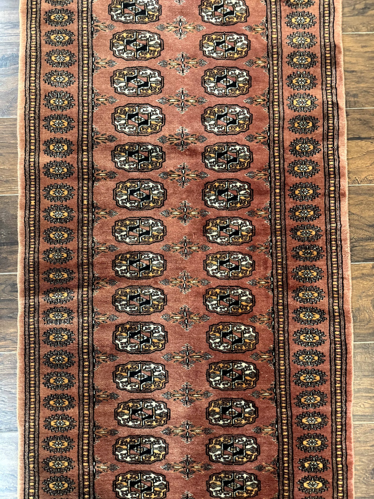 Turkoman Bokhara Runner Rug 2.8 x 12 Handwoven Wool Oriental Hallway Rug
