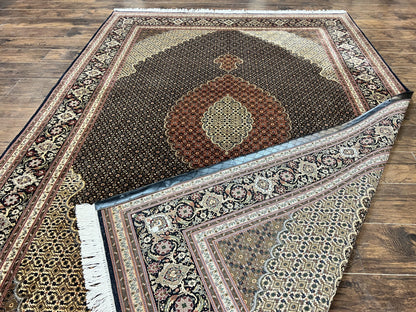 Persian Tabriz Rug 7x10 Hand Knotted Wool Vintage Carpet Collection