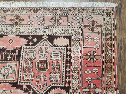 Caucasian Rug Shirvan Carpet Hand Knotted Wool Antique Runner Five Foot Five By Ten Foot Nine