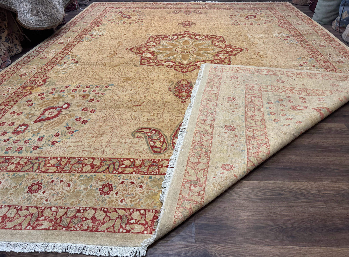 Persian Rug Palace Size Pak 13x17 Hand Knotted Wool Haji Jalili Beige Rust