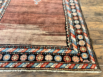 Antique Persian Rug 4x7 Handmade Sarab Tribal Wool Runner Open Field Rainbow Border