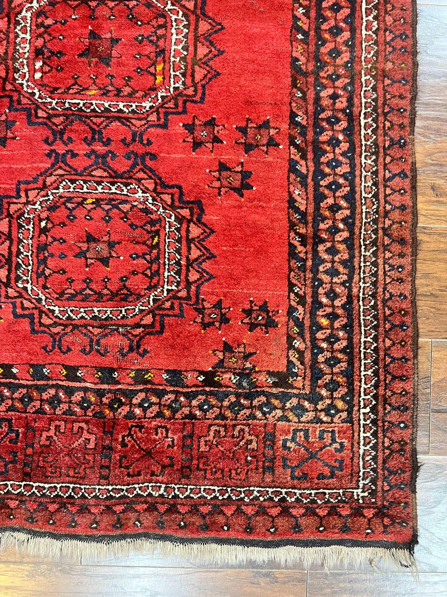 Afghan Rug 3x6 Handmade Wool Semi Antique Tribal Red Beshir Carpet
