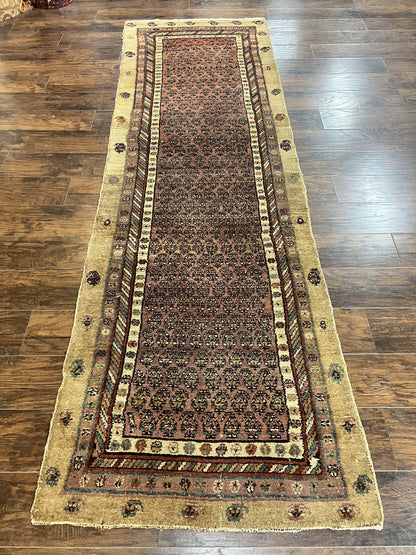 Antique Persian Sarab Runner Rug 3x11 Handmade Wool Camel Hair Hallway Carpet