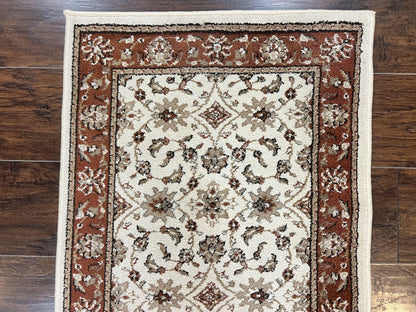 Runner Rug 2 X 7.6 Floral Allover Ivory And Rust Hallway Oriental Style