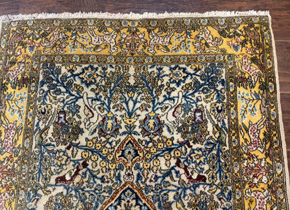 Persian Qum Tree of Life Rug 3.5 x 5.5 With Silk Highlights in Kork Wool