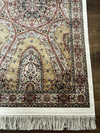 Turkish Silk Runner Rug 2.6 By 12 Hereke Mamluk Bamboo Silk Contemporary Power Loomed New