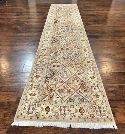 Pak Persiann Runner Rug 2.7 x 12 Handmade Wool Vintage Panel Design Hallway Runner