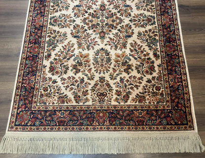 Karastan Ivory Sarouk Wool Rug 4x6 Vintage Original 700 Series