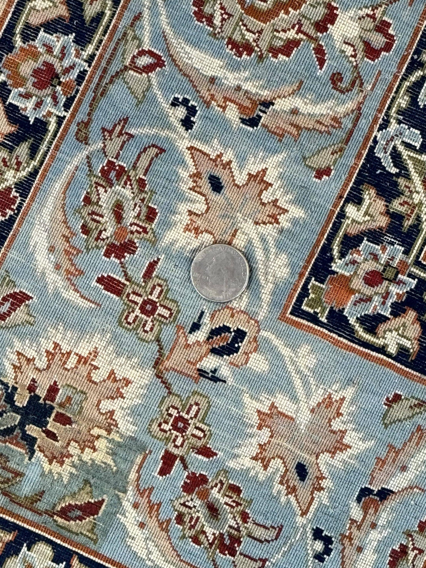 Persian Isfahan Pictorial Rug Two Lovers Kork Wool On Silk Foundation Ivory And Light Blue 500 KPSI Super Fine