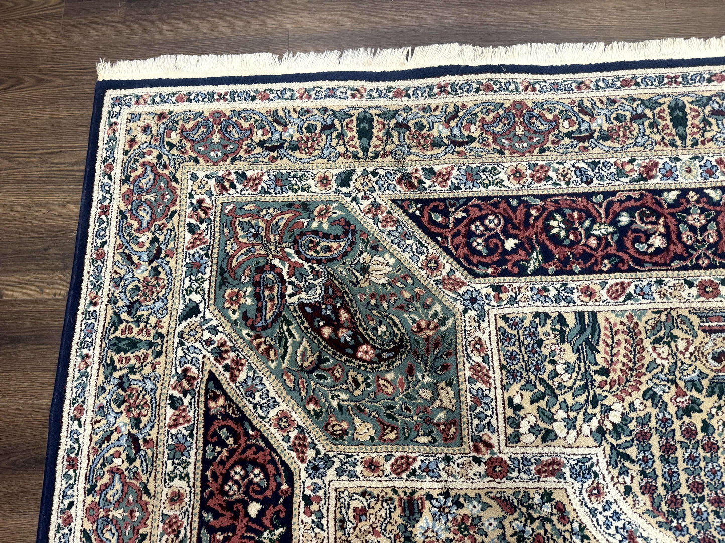 Persian Rug 8x11 Vintage Kirman Lavar Floral Power Loomed Wool