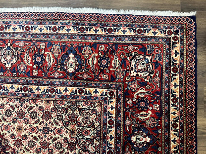 Persian Tabriz Rug 11x14 Navy Blue Herati Wool Carpet With Medallion