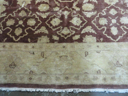 Vintage Peshawar Rug Chobi Floral Wool Hand Knotted Vegetable Dye 7x10 Ft