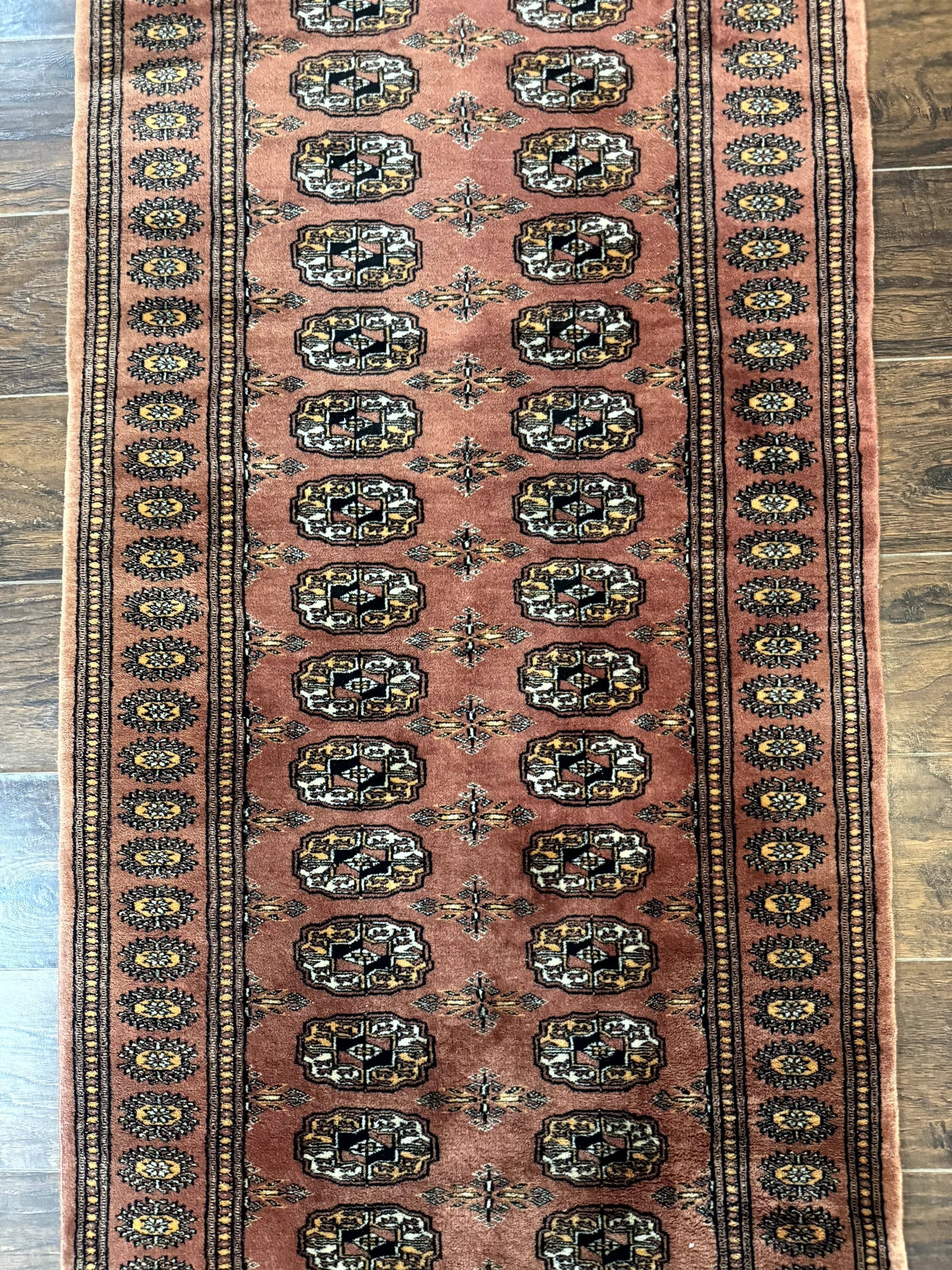 Turkoman Bokhara Runner Rug 2.8 x 12 Handwoven Wool Oriental Hallway Rug