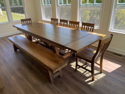 Harmony Style Bench With 1 Inch Or 2 Inch Top Options For Matching Table