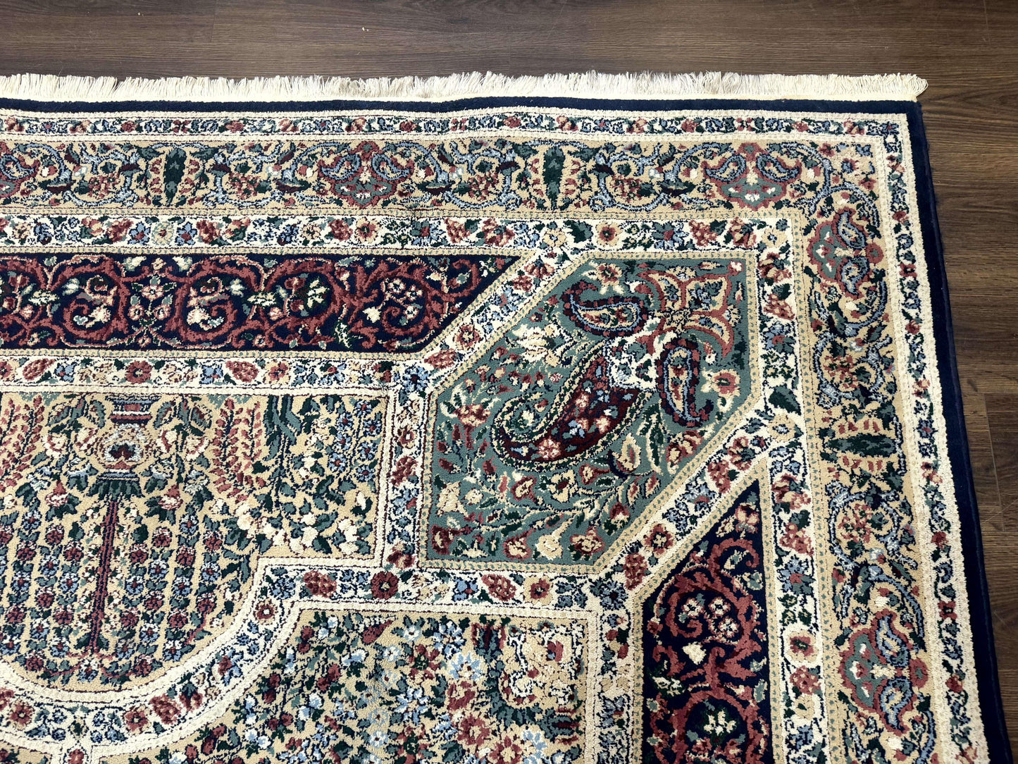 Persian Rug 8x11 Vintage Kirman Lavar Floral Power Loomed Wool