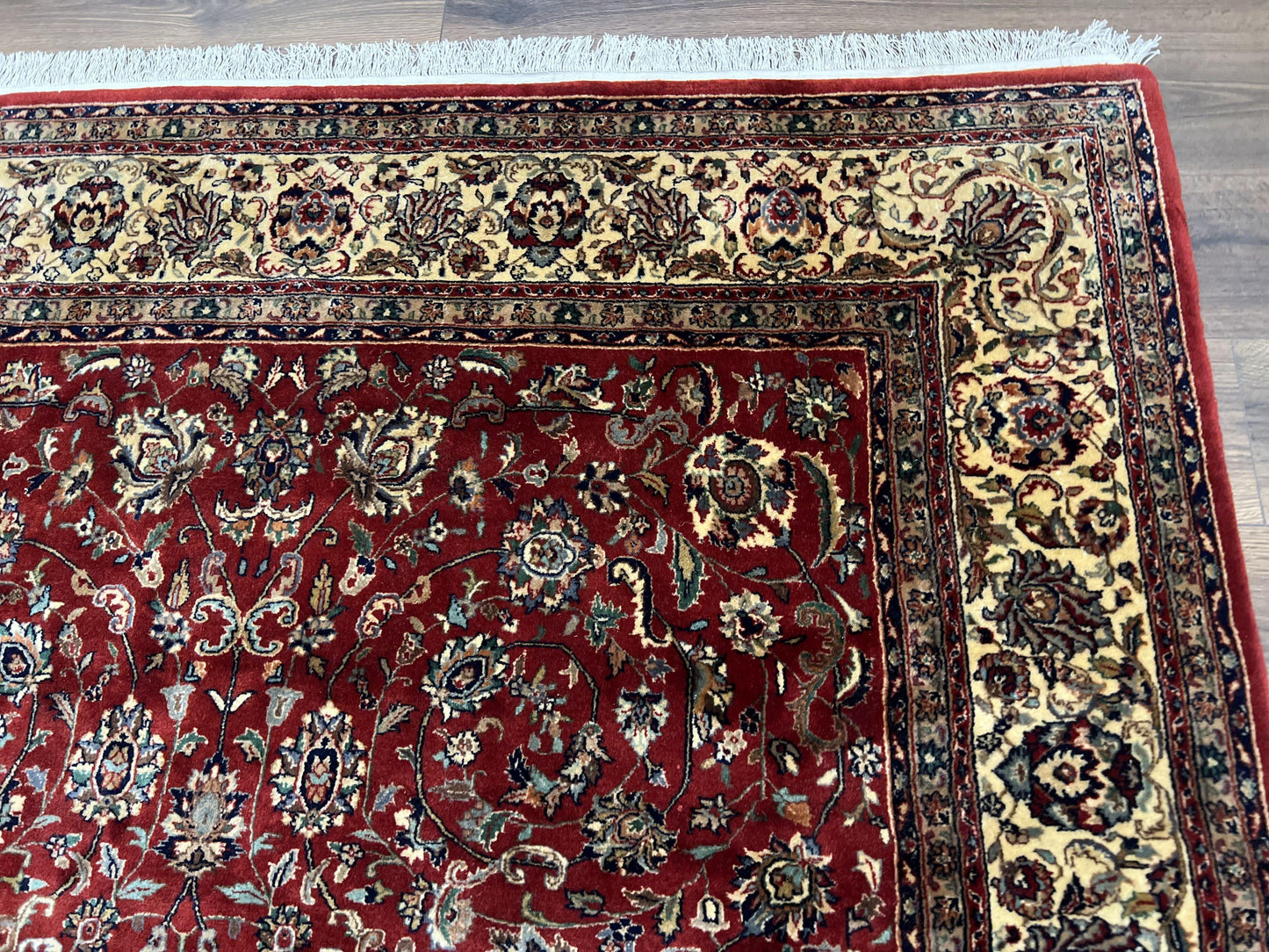 Vintage Indo Persian Rug 6x9 Hand Knotted Wool Oriental Carpet Floral Design